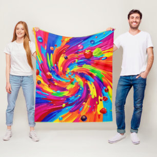 Bunter Fruchtstrudel Fleecedecke