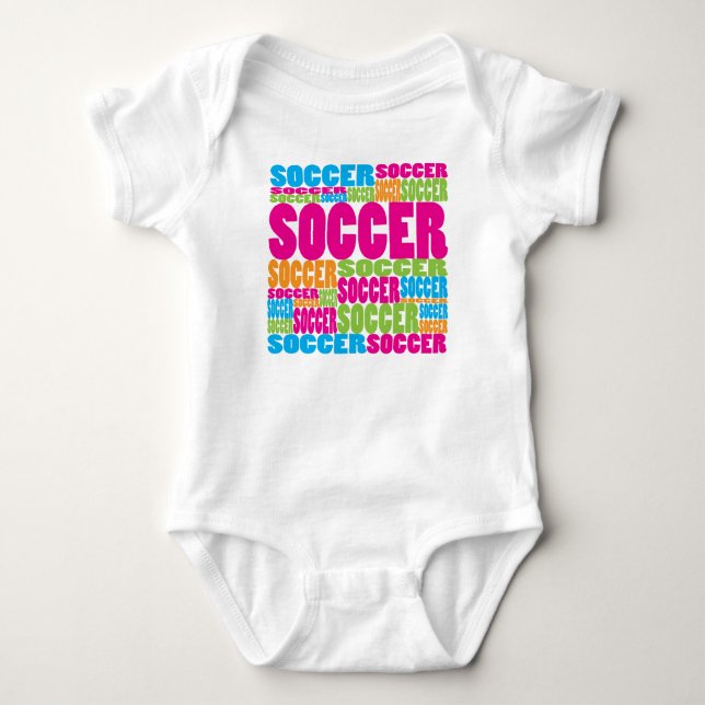Bunter Fußball Baby Strampler (Vorderseite)