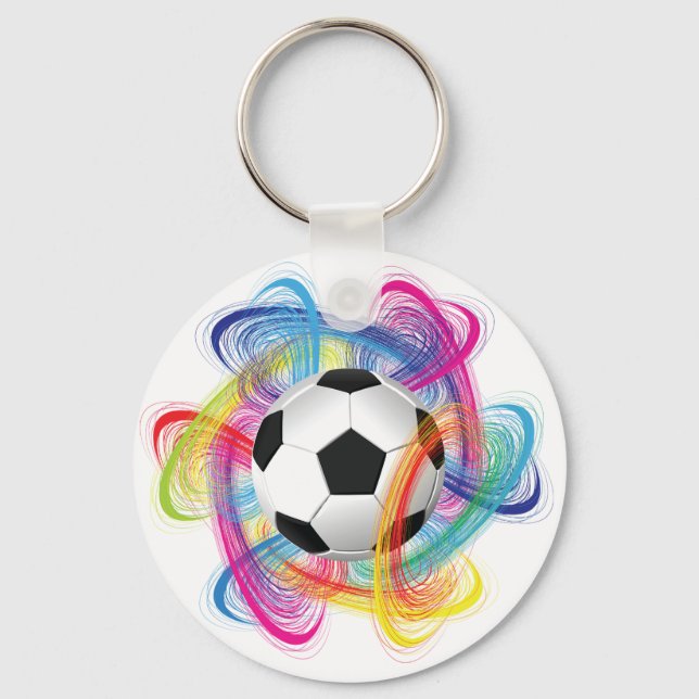 Bunter Fußballball-Schlüsselanhänger Schlüsselanhänger (Vorderseite)