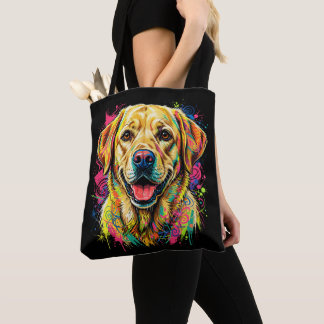 Bunter gelber Labrador Retriever Hund Tasche