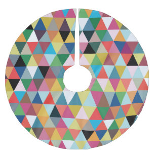 Bunter geometrischer gemusterter polyester weihnachtsbaumdecke