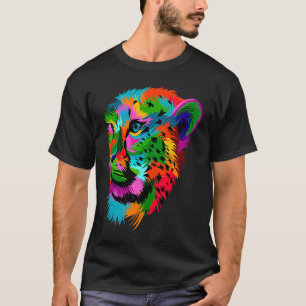 Bunter Gepard für Gepard Katzen Pop-Stil T-Shirt