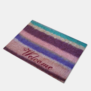 bunter gestrickter einzigartiger Vintager Fußmatte