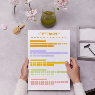 Bunter Gewohnheits-Tracker  Notizblock