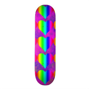 Bunter Girly Regenbogen-Herz-Spaß-jugendlich Skateboard