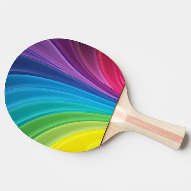 bunter glänzender Regenbogen Tischtennis Schläger (Seitenansicht)