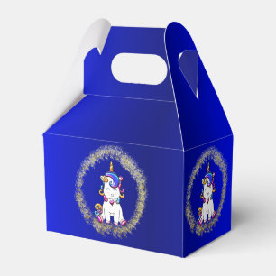 Bunter Glitzerunicorn-Blau-Geburtstag Geschenkschachtel