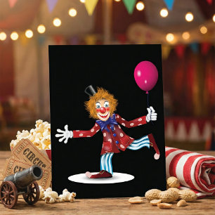 Bunter glücklicher Clown mit Ballon-Spaß Zirkus Einladung