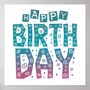 bunter glücklicher Geburtstag für alle Poster