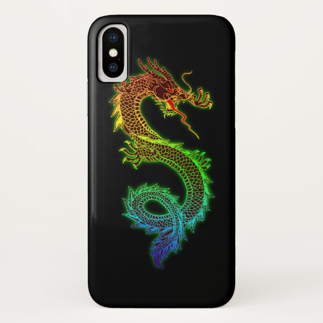 Bunter glühender Drache Case-Mate iPhone Hülle (Rückseite)