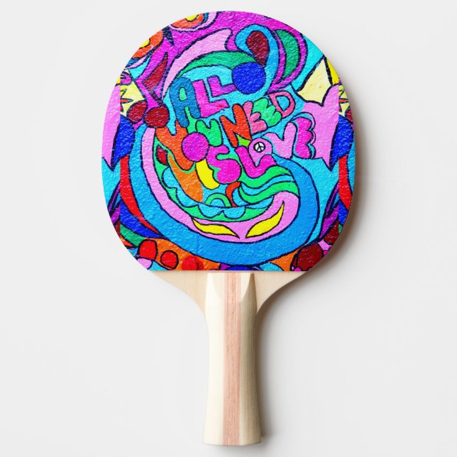 bunter groovy Frieden und Liebe Tischtennis Schläger (Vorderseite)