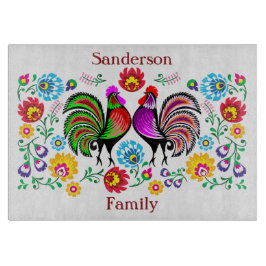 Bunter Hahn Americana Schneidebrett