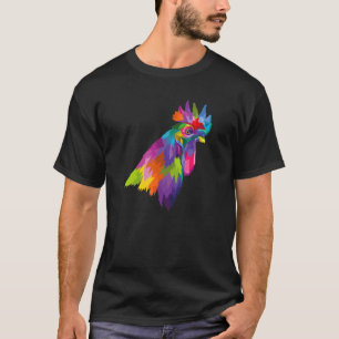 Bunter Hahn für Bauern Hühner Gartenarbeit T-Shirt