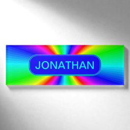 Bunter heller Regenbogen personifizieren. Namenschild