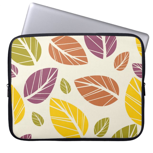 Bunter Herbstlaub-lila kastanienbraunes gelbes Laptopschutzhülle (Vorderseite)