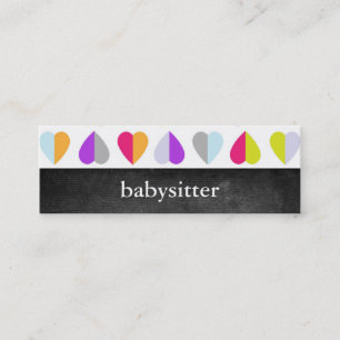 Bunter Herz-Babysitter-dünne Geschäfts-Karten Mini Visitenkarte