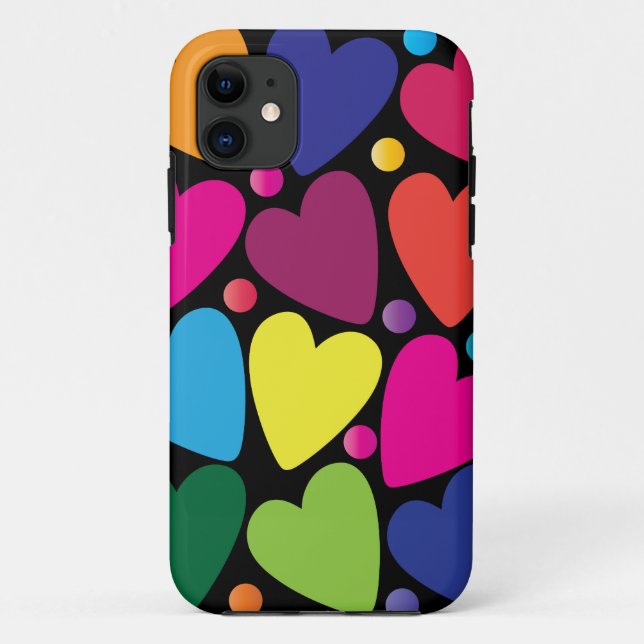 Bunter Herz-Telefon-Kasten Case-Mate iPhone Hülle (Rückseite)