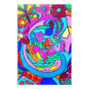 bunter Hippie-Liebe-Fotodruck Fotodruck