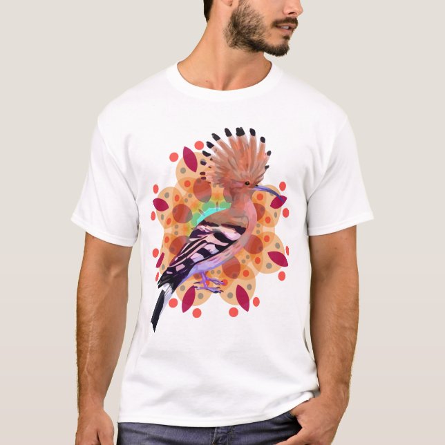 Bunter Hoopoe-Vogel T-Shirt (Vorderseite)