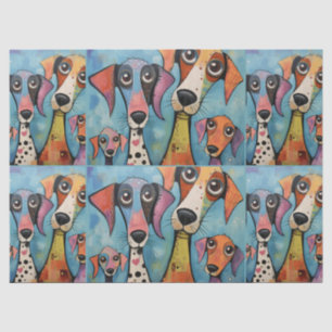 Bunter Hund Abstrakte Kunst Cartoon-Stil Seidenpapier