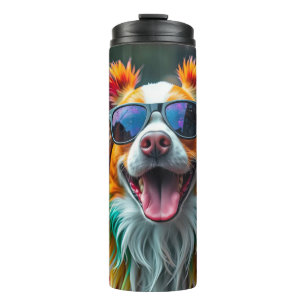 Bunter Hund Pop Art Spritzer Thermosbecher