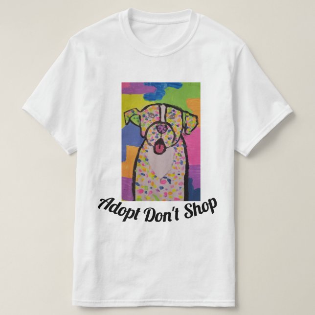 Bunter Hundeentwurf auf dem T - Shirt der Männer (Design vorne)
