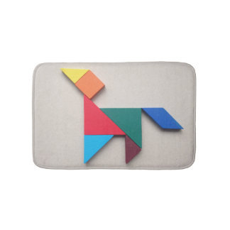 Bunter HundTangram Badematte