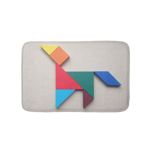Bunter HundTangram Badematte (Vorderseite)