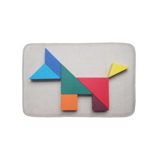 Bunter HundTangram Badematte