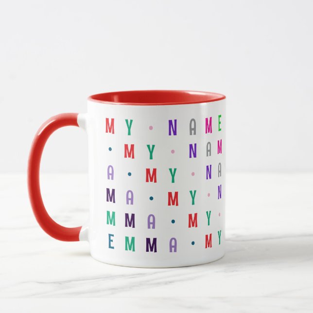 Bunter Junge oder Mädchen, individuelle 16 Buchsta Tasse (Links)