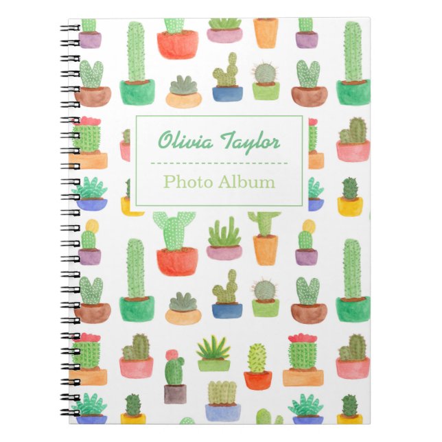 Bunter Kaktus und Succulents-Muster-Notizbuch Notizblock (Vorderseite)