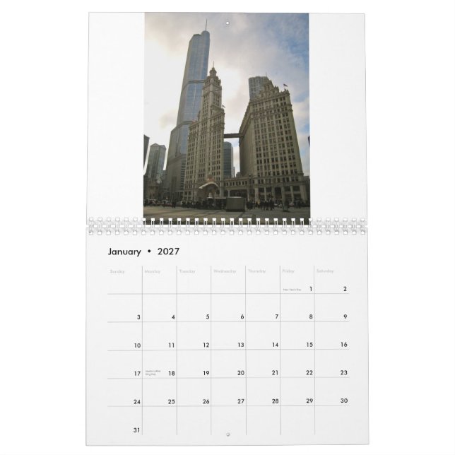 Bunter Kalender Chicagos 2013 (Jan 2027)