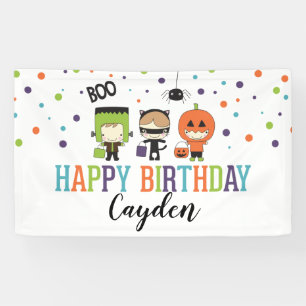 Bunter Kinder-Halloween-Geburtstagsfeier Banner