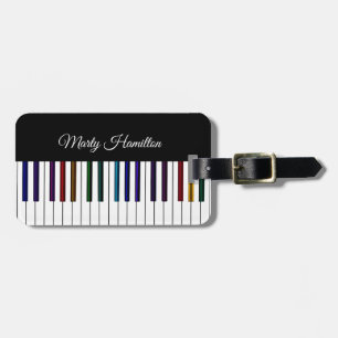 Bunter Klavier-Tastatur-personalisierter Gepäckanhänger