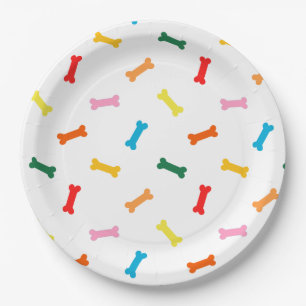 Bunter Knochen-Hundekuchen-Party-Teller für Hunde Pappteller