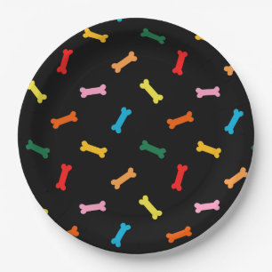Bunter Knochen-Hundekuchen-Party-Teller für Hunde Pappteller