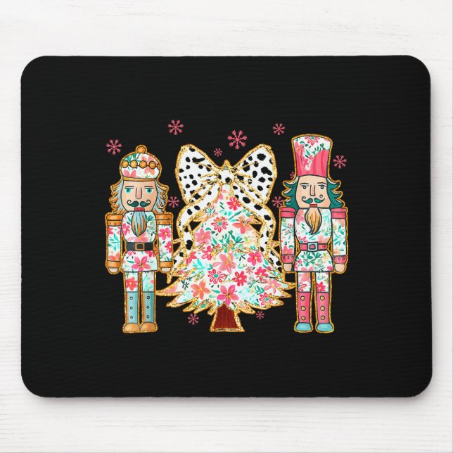 Bunter Koketten-Bogen-Blumen-Nussknacker Weihnacht Mousepad (Vorne)