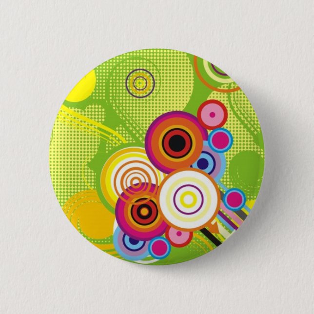 Bunter Kreis-Knopf Button (Vorderseite)