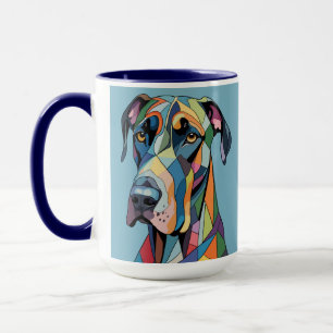 Bunter kubistischer Great Dane  Tasse