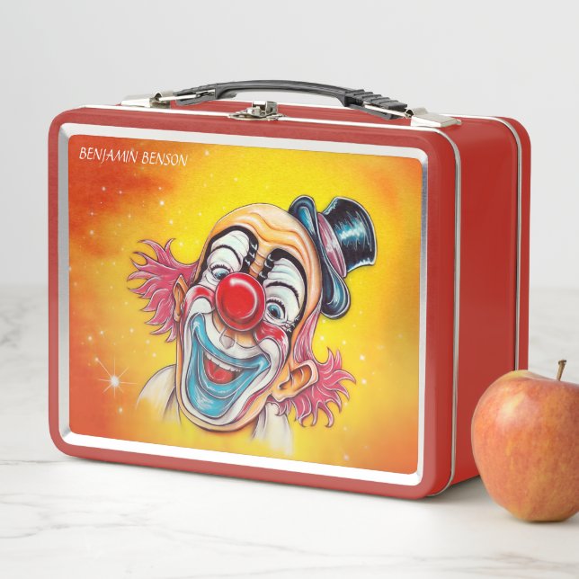 BUNTER LACHENDER CLOWN METALL BROTDOSE (Beispiel)