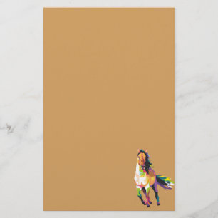 Bunter laufender Pferdestallions-Reiter Briefpapier