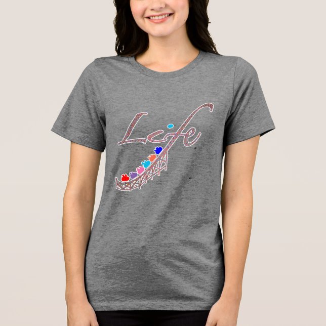Bunter Lebensachterbahn Tri-Blend Shirt (Vorderseite)