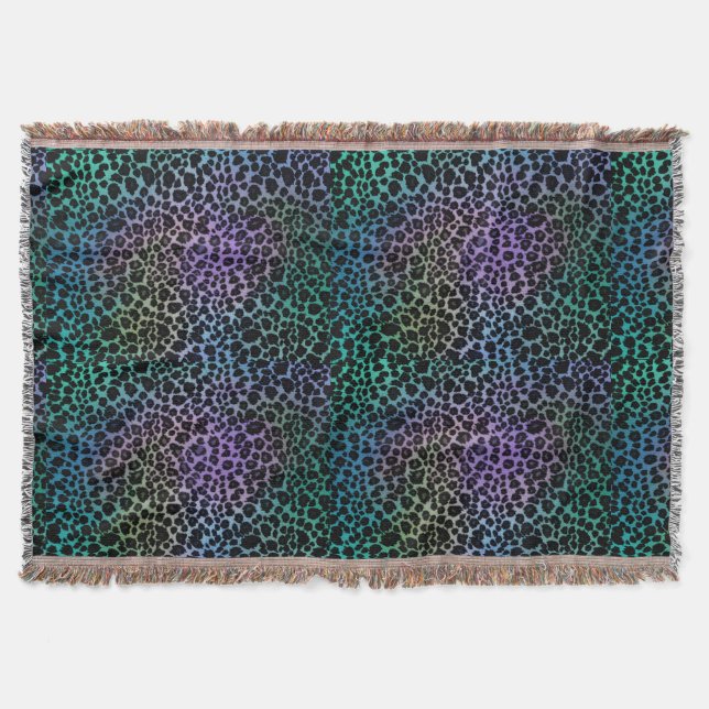 Bunter Leopard-Tierdruck-Wurfs-Decke Decke (Vorderseite)