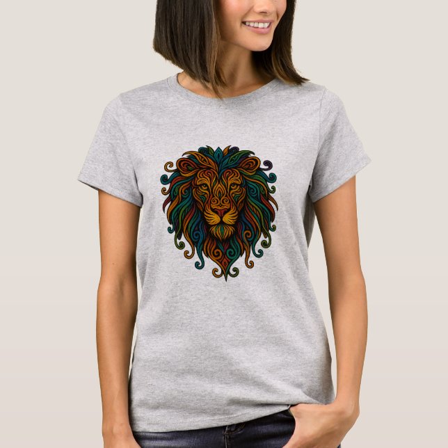 Bunter Löwe T-Shirt (Vorderseite)