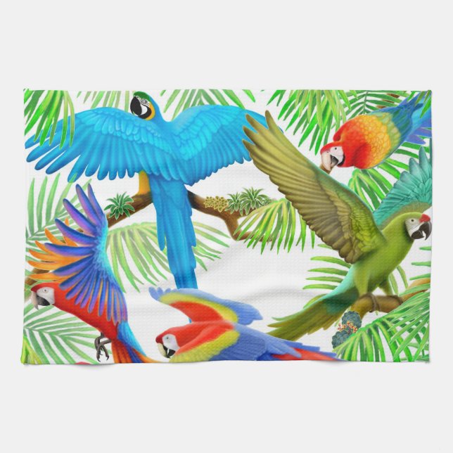 Bunter Macaw plappert Geschirrtuch nach (Horizontal)