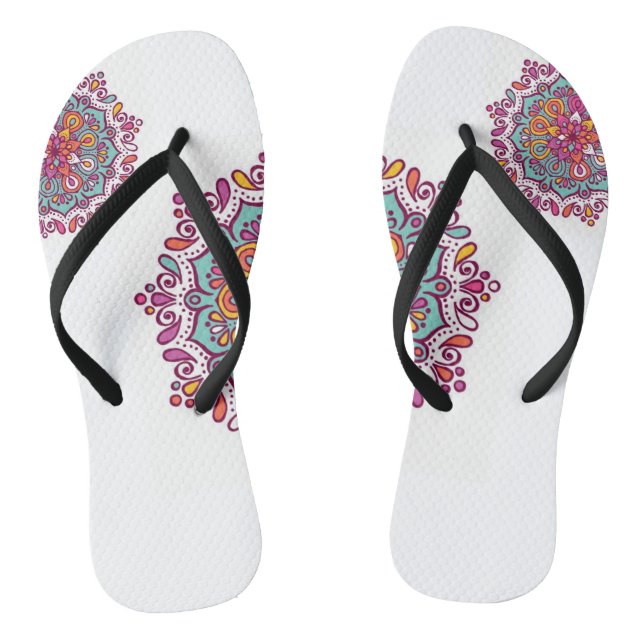 Bunter Mandala drehen Reinfälle um Flip Flops (Fußbett)