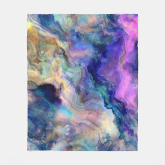 Bunter Marmor Fleecedecke