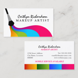 Bunter Maskenbildner Visitenkarte