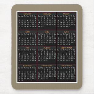 Bunter Maus-Auflage Kalender für 2016 Mousepad