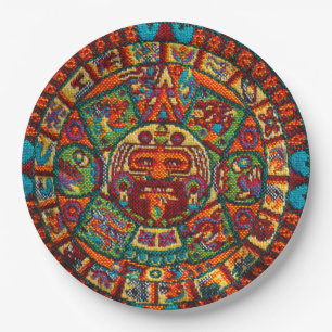 Bunter Maya-Kalender Pappteller
